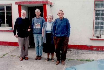 1996 Fanore - Jim Martin with Patsy, Jim and Nancy Carrucan
Taken when Jim and Helen Martin were touring the family haunts in Ireland in 1996, this photo shows Jim with Patsy Carrucan and Patsy's parents Jim and Nancy.

