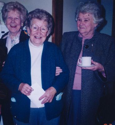 1997 - Eileen O'Sullivan nee Carrucan, Mary Dempsey nee Carrucan on Mary's 80th birthday
1997 - Eileen O'Sullivan nee Carrucan, Mary Dempsey nee Carrucan with friend Connie Rice nee Maher on the occasion of Mary's 80th birthday.
Mary, born in 1917, married Wal Dempsey at Kew in Melbourne in 1942.
