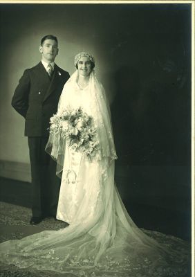 1935 - wedding of Marguerite Carrucan and Michael King
Marguerite (Madge) Carrucan (1903-1969) married Michael Francis King (1902-1986) at Sacred Heart Church Kew at Easter time 1935. They subseqently had one child, Michael James King (1939 - ). Michael married Annette Shanahan and has 4 children- Nicole, Michelle,Simon and Rachael.
Madge was one of the children of Michael Martin Carrucan (1866 - 1954) and Margaret Lynch (1868 - 1956) and was a grand child of Peter Carrucan and Hannah Woods.

 

