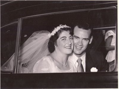 Ann Margaret Carrucan (b 1931) and Francis Xavier Magee (1931-1997) were married at East Kew in January 1956. These two photos are taken immediately after their wedding. Photos compliments of their son Kieran Magee.
