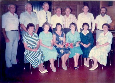 1986 - children of Thomas and Beryl Carrucan in Auckland
Thomas Michael Carrucan (1892-1951) served with distinction in the First World War. Post war, he worked on boats between Australia and New Zealand for a number of years before finally settling in New Zealand and marrying Agnes Beryl Connolly (1905-1986). They had 13 children, thus founding what is now a very strong New Zealand branch of the Carrucan clan.
Antoinette Kesha advises: 'This photo of the 13 Carrucan brothers and sisters was taken at Nana's funeral (14/01/86). I recall it was the first time they had all been together in years.'
Back: Andrew, Joe, Ted, Brian, Leo, Robert and Peter
Front: Janet (Jan), Maura, Mary, Kath, Elizabeth and Anne.
