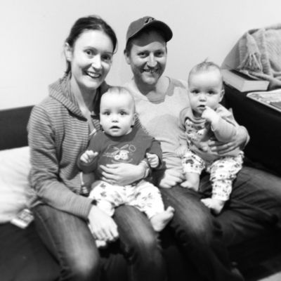 2012-06-02 Andrew and Claire Carrucan with twin sons Sam Timothy and Jack Andrew Carrucan
Andrew Carrucan, who lives in Melbourne, is the great great great grandson of Patrick Carrucan who migrated from Co. Clare to Eltham in the 1850's. He is shown here in 2013 with his wife Claire and twin sons Sam and Jack. Andrew is the son of Frank and Kath Carrucan of Ballarat. Frank has been one of the stalwarts of our genealogical group.
