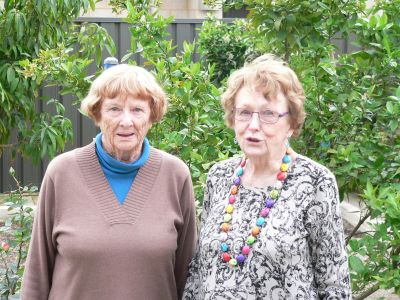 2015 - Aileen James nee Carrucan and Shirley Blomfield nee Carrucan
Aileen May James nee Carrucan (born 1928) and Shirley May Blomfield nee Carrucan (born 1929) are the two daughters of John Carrucan (1906-1978) and Rebecca Searle. They are great grand daughters of Peter Carrucan and Hannah Woods. This photo was taken in 2015 in Perth, Western Australia.
