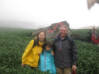 2016 - Laurence James,Grandson of John Carrucan and his wife Sally and son Regan
Laurence James is the oldest of 4 children born to Aileen Carrucan and Leonard James. He is a great grandson of Peter Carrucan and Hannah Woods. This photo, taken in Taiwan in 2016, shows him with his wife Sally and son Regan.
