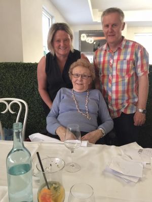 Shirley Blomfield nee Carrucan with her children David Blomfield and Rebecca Cook
Shirley May Carrucan married Bruce Bromfield on 4 February 1967 in Hay, NSW. They have 2 children, Rebecca (1969) and David (1970). Shirley is the great grand daughter of Peter Carrucan and Hannah Woods. Hence Rebecca and David are great great grand children of Peter and Hannah.
