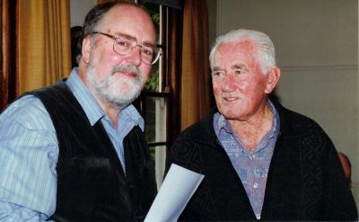 1997-10-19 Pat Sweeney with Peter Cuffley
This photo shows cousins Pat Sweeney and Peter Cuffley.
It was taken in 1997 when Pat Sweeney was visiting Victoria from his home in Western Australia.
